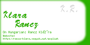 klara rancz business card